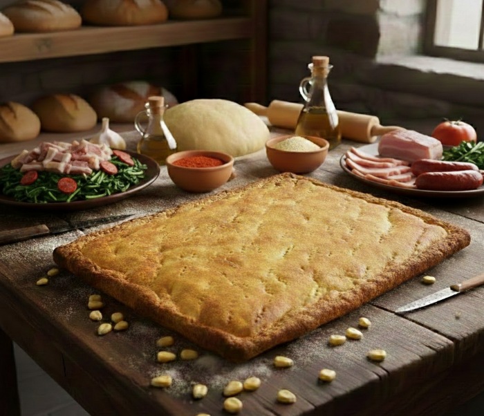 Empanada gallega de lacón, grelos y chorizo con masa de maíz artesanal - MORALON - 10