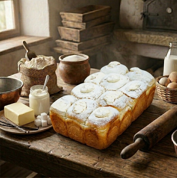 Pastel brioche con nata y azúcar glas - MORALON - 10