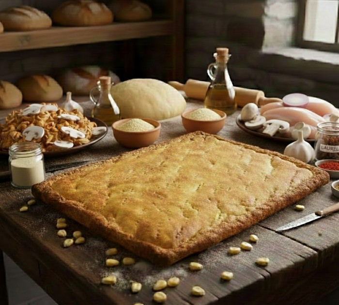 Empanada gallega de pollo con champiñones con harina de maíz artesanal - MORALON - 10