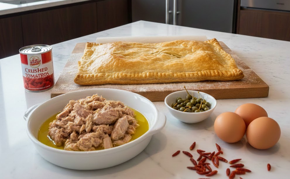 receta de empanada con hojaldre y bonito 2