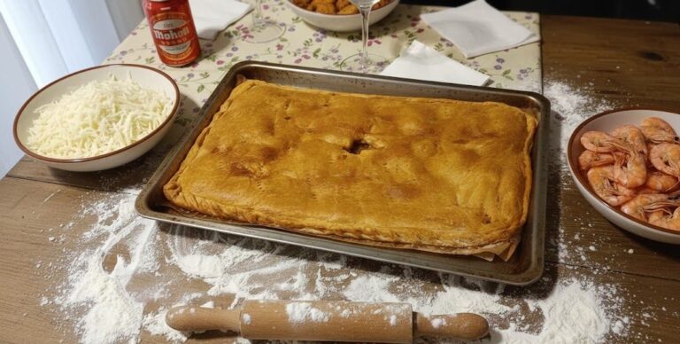 empanada casera de camarones y queso