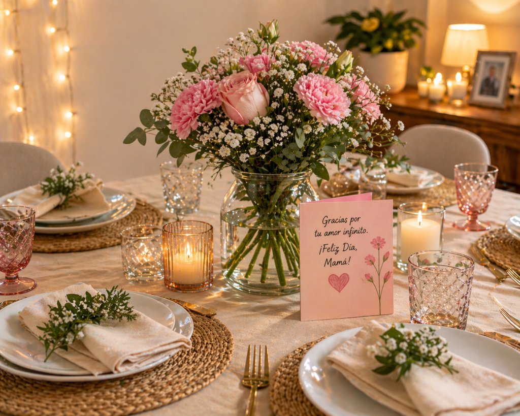 decoracion para comida familiar del día de la madre