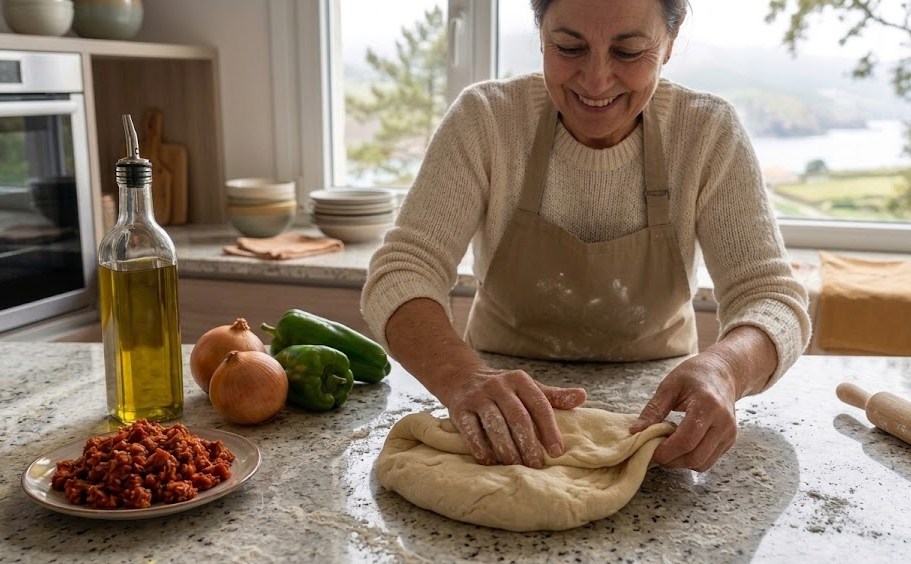elaboracion de empanada picadillo y huevo duro