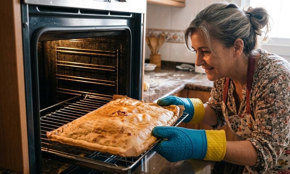 hornear empanada picadillo y huevo duro