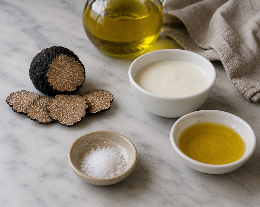ingredientes para salsa de trufa