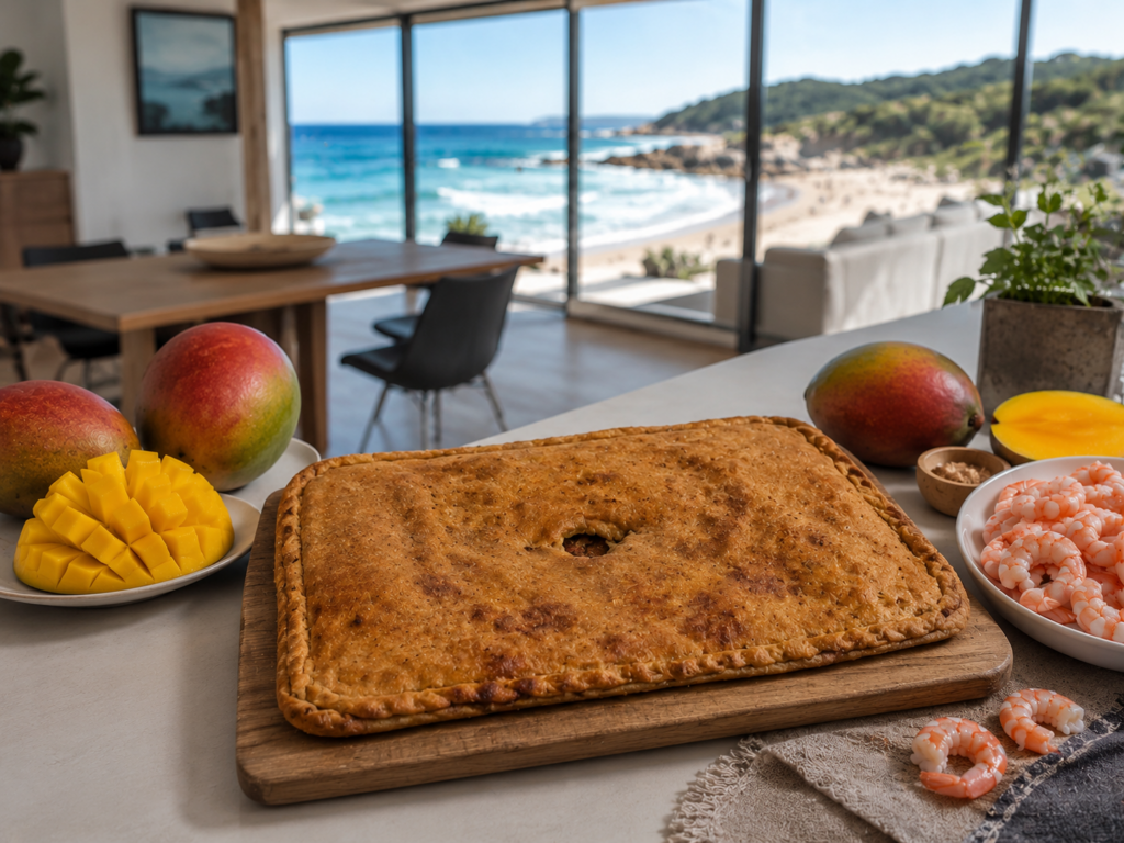 empanada gallega de gambas y mango