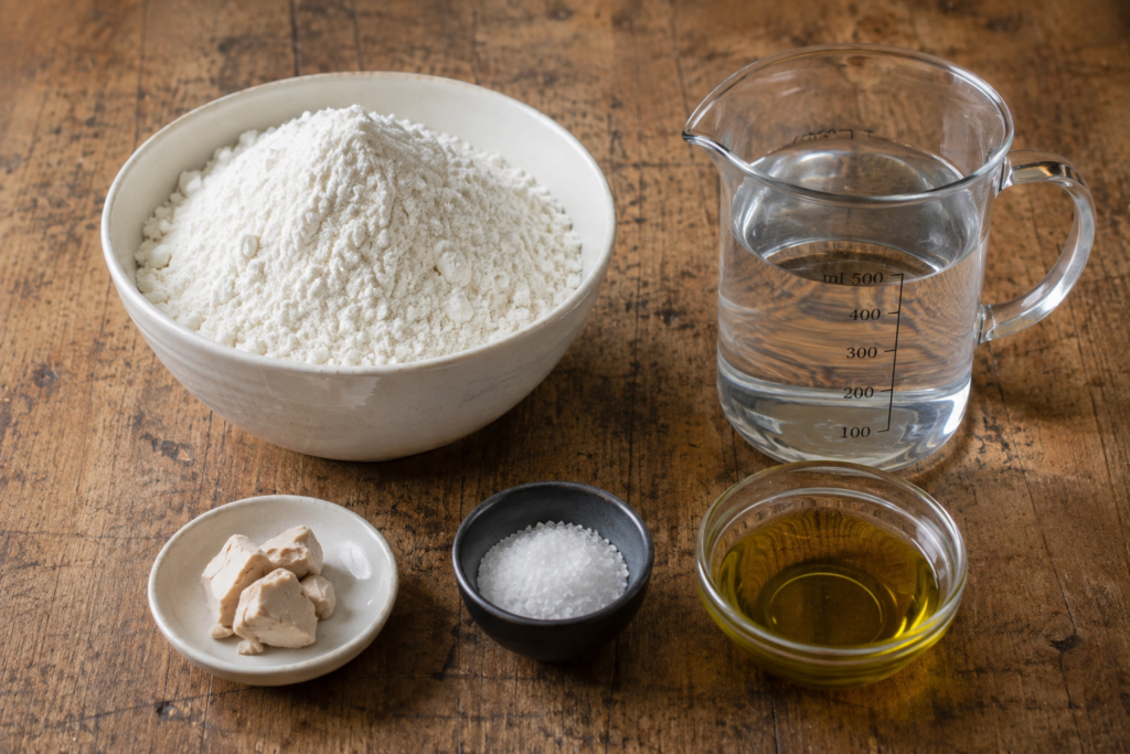 ingredientes para la masa